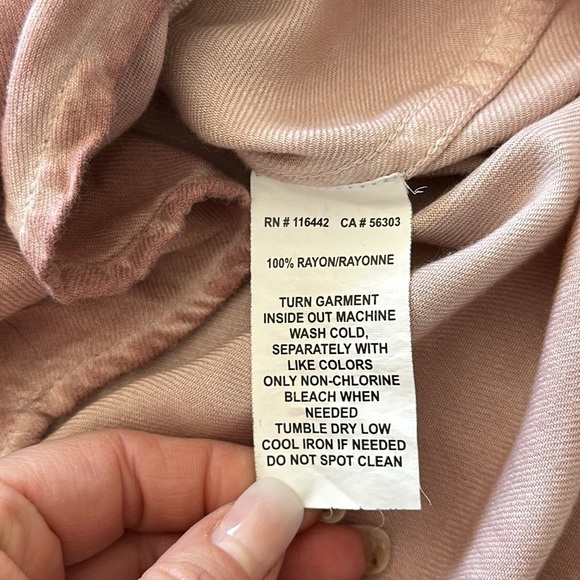 🔥EMPYRE size medium made in India 100% rayon long sleeve button up tie-dye pink - Picture 9 of 12